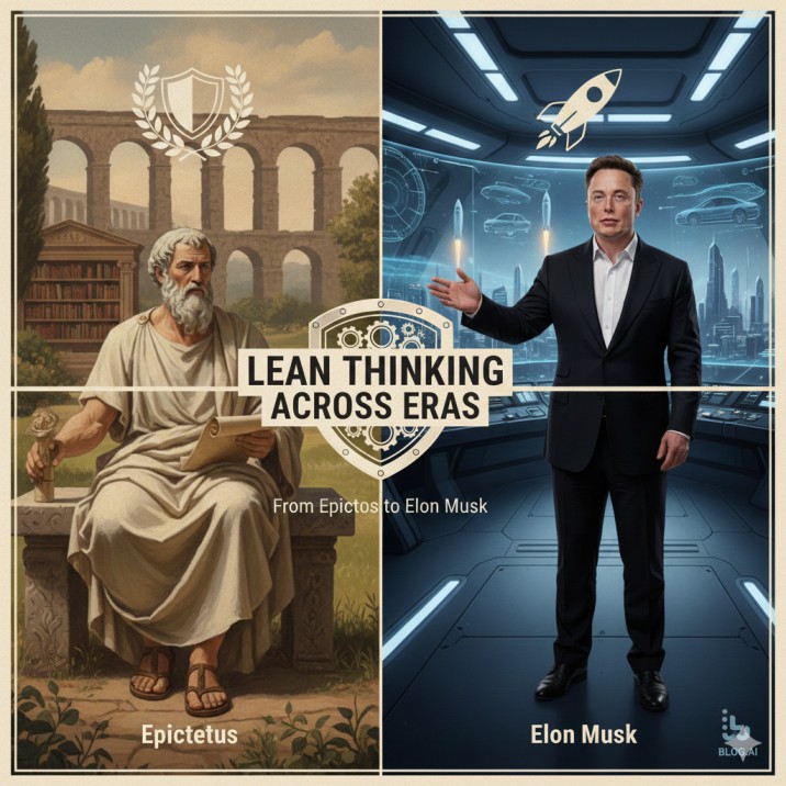🛡️ Lean Thinking Across Eras: From Epictetus to Elon Musk