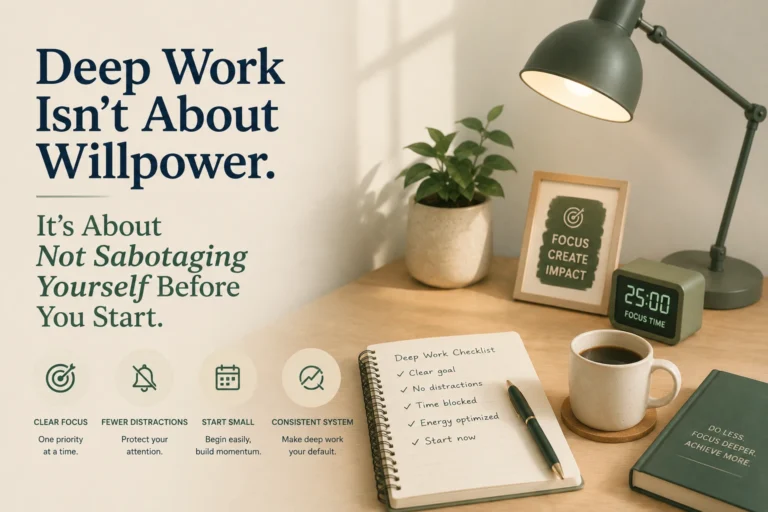 Deep Work Isn't About Willpower. It's About Not Sabotaging Yourself Before You Start.